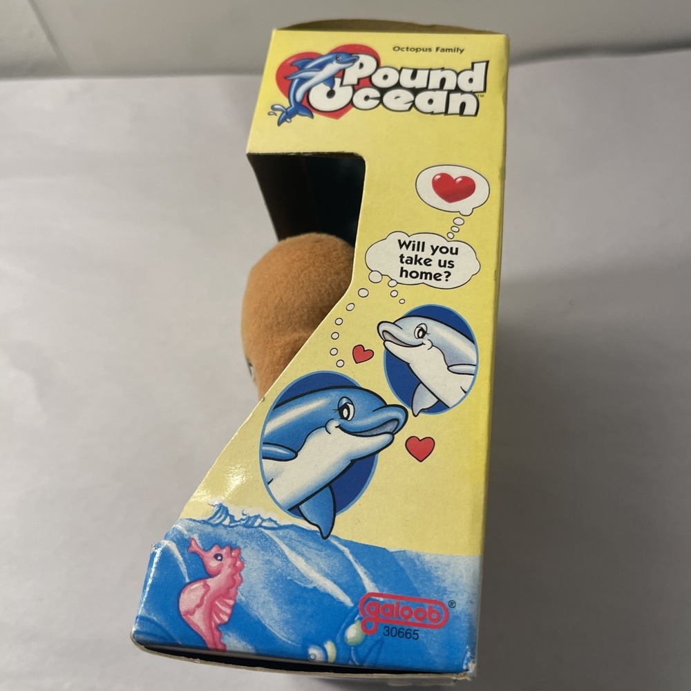 Pound Ocean Octopus Family Stuffed Toy Galoob 1999 New In Box Water Animals - Picture 14 of 16